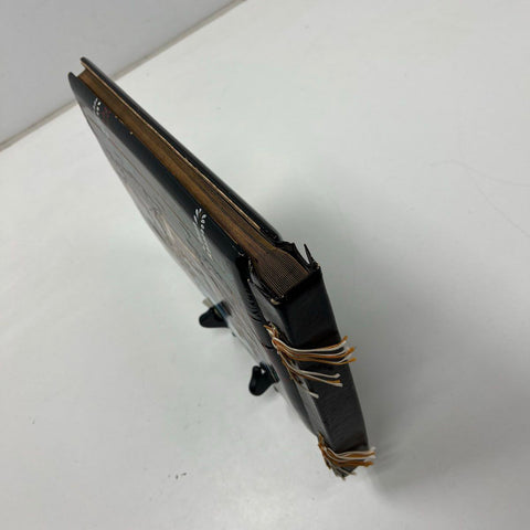 Vintage Japanese Lacquer Photo Album Scrapbook Mt Fuji Hand Painted Inlay