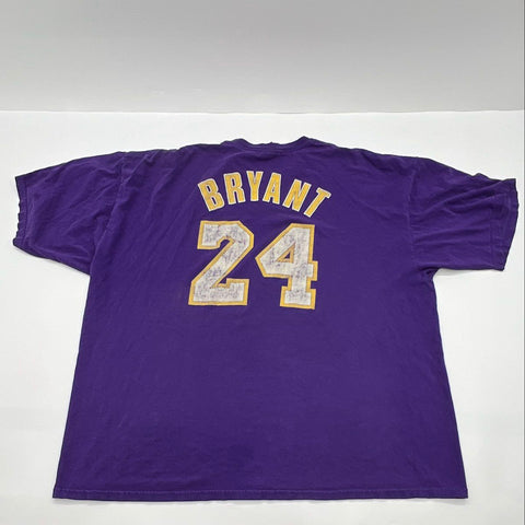 Vintage 2000s Adidas Kobe Bryant 24 Lakers Graphic T-Shirt Purple Sz 2XL