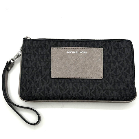 Michael Kors Wristlet Pouch Purse Black Signature Canvas Lot of 2