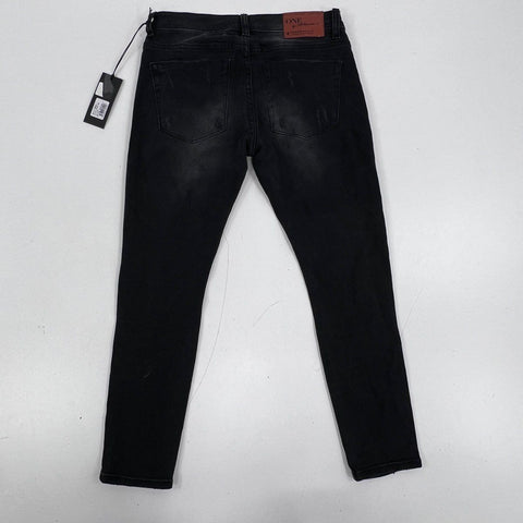 One Teaspoon Women's Freebirds II Black Distressed Fitted Leg Jeans Sz 26 NWT