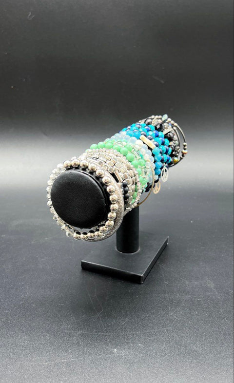 Boho Eclectic Fashion Bracelet Lot 40+ Beaded Stretch Bangles Cuffs Mixed