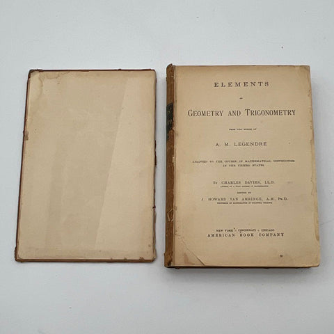 Elements of Geometry and Trigonometry Charles Davies Legendre Vintage Textbook