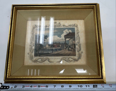 William Tombleson Pair Hand Colored Steel Engravings Hampton Court & Aylesford