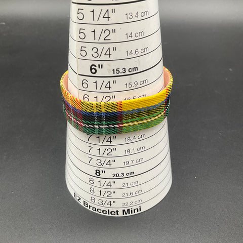 Jeffrey Banks Home Tartan Watch Bands Set 2 Red Yellow Plaid Leather Backing