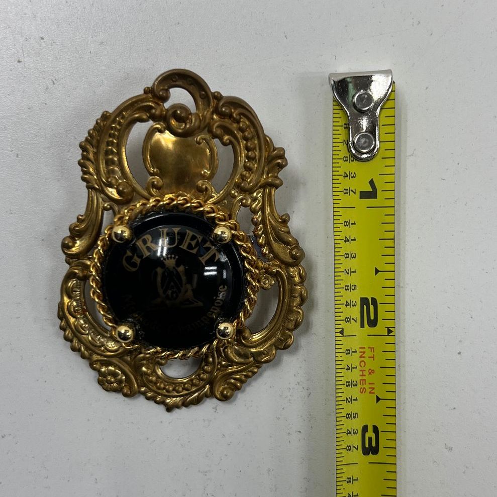 Gruet Champaign Brooch Pin Gold Tone Metal Costume