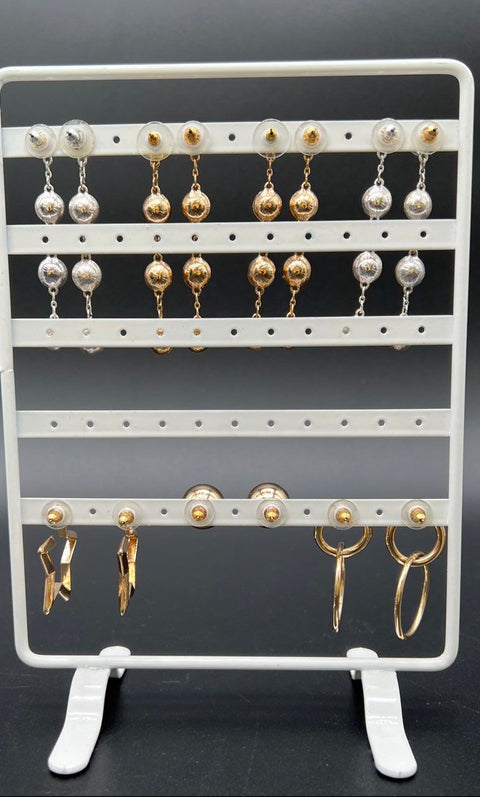 Vintage Joan Rivers Costume Jewelry Crystal Hoop Dangle Stud Earrings Lot of 12