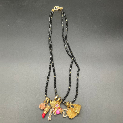 Spartina 449 Jewelry Lot 18K Gold Plated Fringe Earrings Charm Necklace Leather