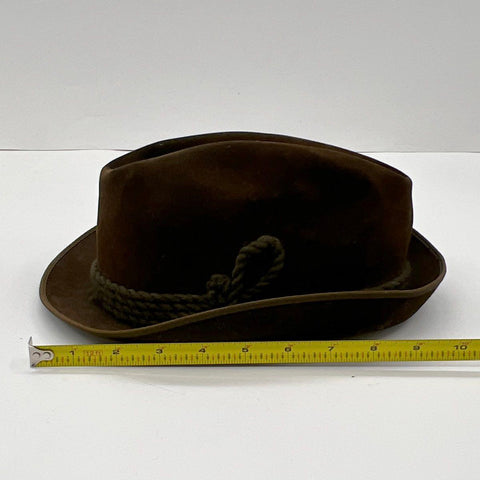 Vintage Oberlauder Antilope Brown Tyrolean Alpine Fedora Hat Sz 7