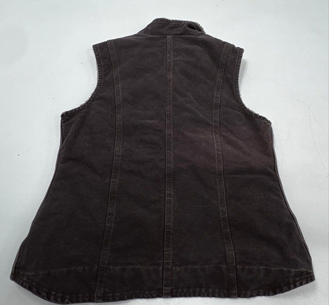 Vintage Carhartt Sherpa Lined Sandstone Duck Vest Brown Women's Sz M
