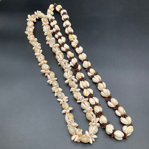 Vintage Shell Mother of Pearl Cowrie Japan Boho Jewelry Lot of 7 Necklaces