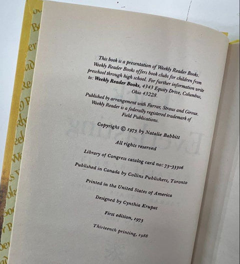 Vintage 70s 80s Kids Chapter Book Lot 5 Weekly Reader Tuck Everlasting Hardcover