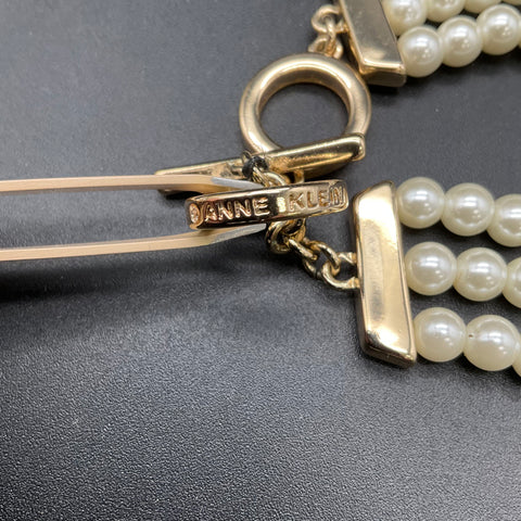 Anne Klein Jewelry Lot 4 Pc Faux Pearl Necklace Bracelet Earrings Gold Tone