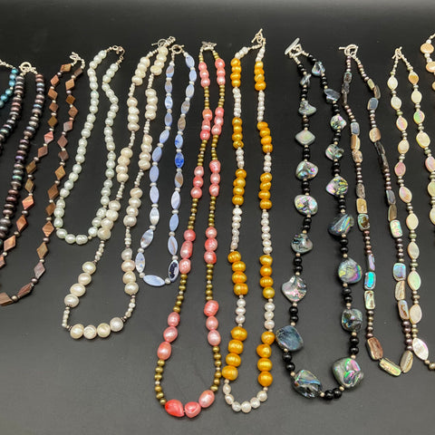 Freshwater Cultured Pearl & Shell Necklace Lot of 10 Mixed Styles 1.1 Lbs