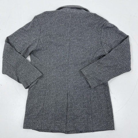 Avec Les Filles Women's Gray Herringbone Notch Lapel Long Blazer Jacket Sz S