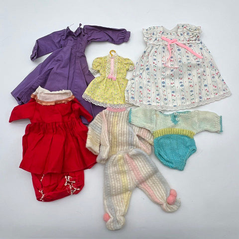 Doll Clothing Lot Vintage Mixed Outfits Dresses Accessories Approximately 35 Pcs