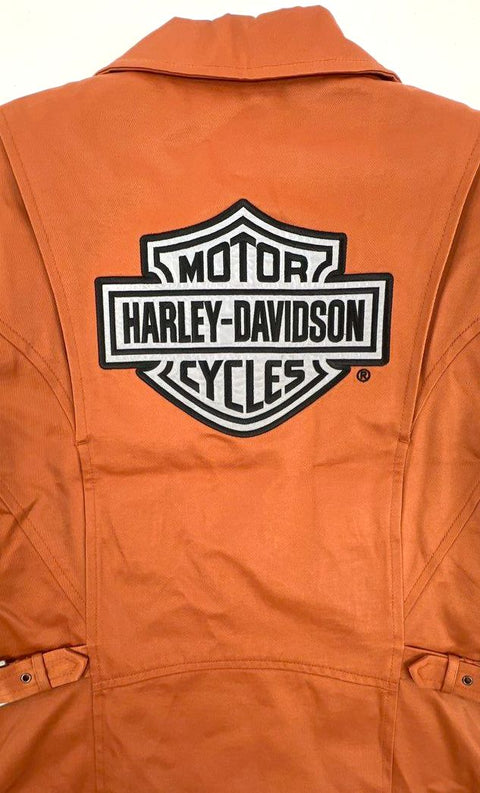 Vintage Harley-Davidson Women's Cotton Nylon Rider Jacket Rust Orange Sz XS