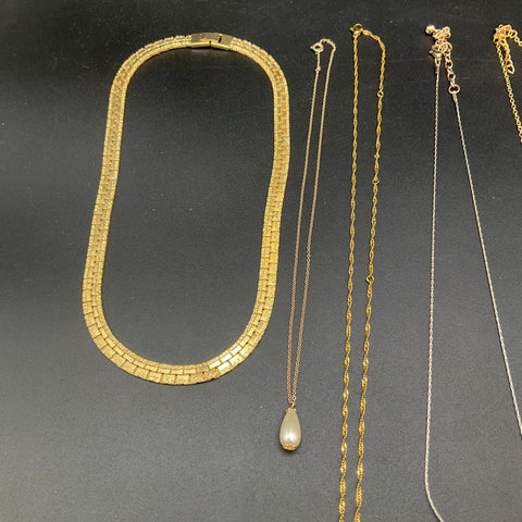 Vintage Fashion Costume Jewelry Lot 11 Necklaces Rose Quartz Heart Butterfly