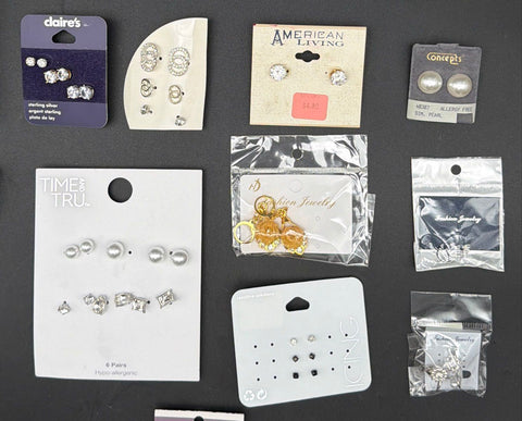 Paparazzi Claire's H&M Costume Jewelry Lot 28+ Pairs Assorted Earrings Hoops