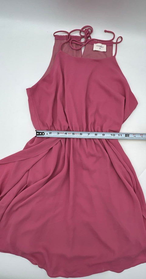 Everly Women's Mauve Pink Halter Neck Sleeveless Elastic Waist Dress Size M