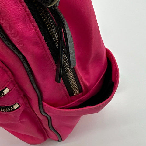 Kate Spade Pink Nylon Wilson Road Bradley Backpack Bag Large Silver Hardware