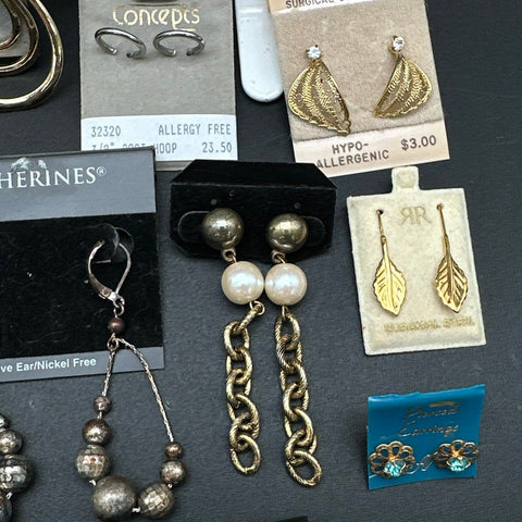 Vintage to Modern Costume Earring Lot 15 Pairs Tracy Mitchell Catherines Ellen