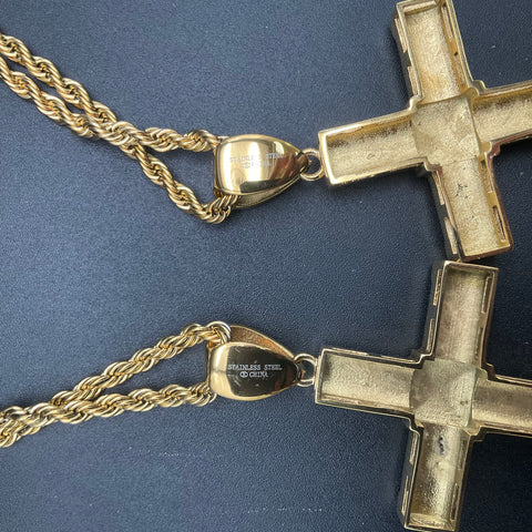Graziano Gold Tone & Stainless Steel Cross Tassel Necklace Jewelry Lot of 5
