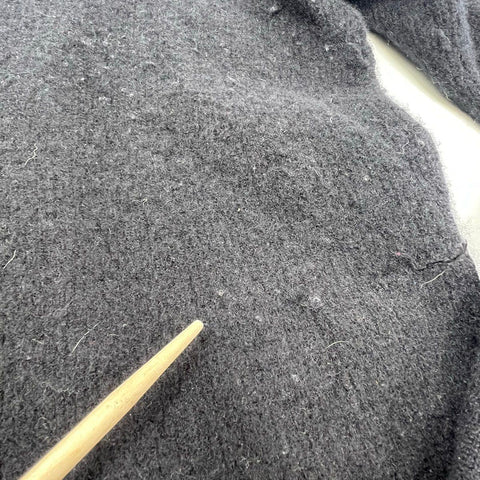 Vince Women's Black Boiled Cashmere Raw Edge Pullover Sweater Size M