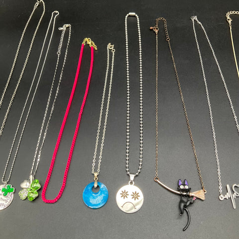 Fashion Costume Jewelry Lot of 15 Necklaces Pendants Best Friend Unicorn Cat