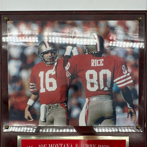 NFL Football Plaque Joe Montana Jerry Rice 49ers Legends Gridiron 15x12 Inch