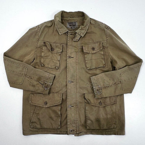 Levi's Men's Olive Green Cotton 4-Pocket Field Utility Jacket Size XL