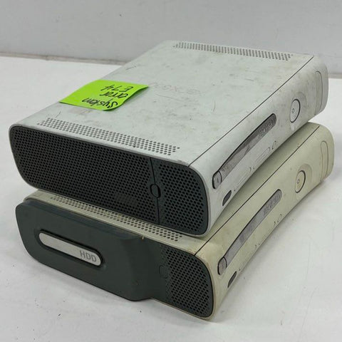 2 Microsoft Xbox 360 Console Lot For Parts / Repair E74 No Power Error