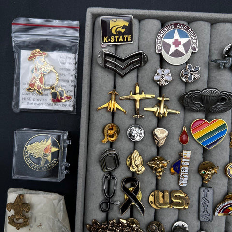 Mixed Lapel Pin Lot Military Boy Scouts Olympics Advertising 46pc Vintage