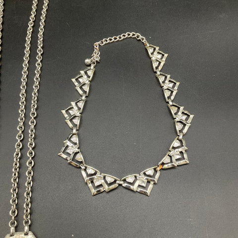 Vintage Sarah Coventry Silver Tone Statement Necklaces Jewelry Lot of 4