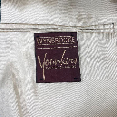 Vintage 80s Wynbrooke Dark Green Gold Button Blazer Sport Coat Men's 42R
