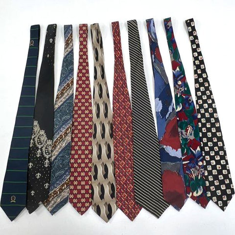 Lot of 10 Vintage Mens Neck Ties ft. Christian Dior Tommy Hilfiger Silk Poly