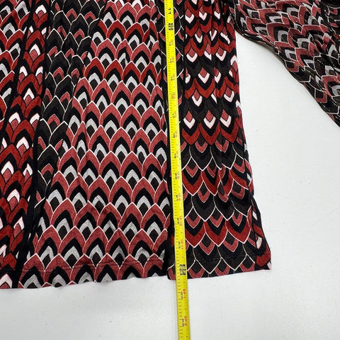 NWT Bl^nk London Red Geometric Sequin Embellished Blouse Top Women's M