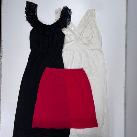 Vintage 90s Women's Lingerie Lot Cine Star Nightgown Red Slip Sz 38 40 L XL