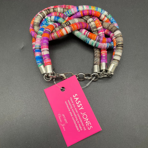 Sassy Jones NWT Zaria Red Stud Earrings Vivienne Multi Bracelet Set