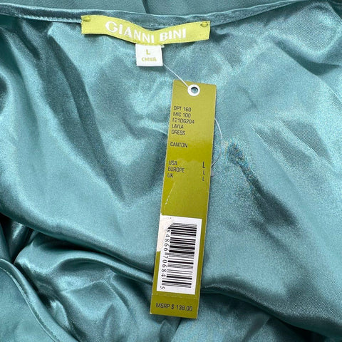 NWT Gianni Bini Women's Layla Dress Sage Green Flutter Sleeve A-Line Mini Sz L