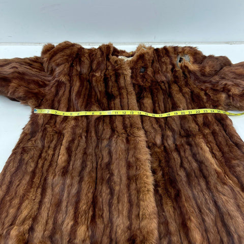 Vintage 50s Rolanda The Palace Kansas City Striped Fur Coat Jacket