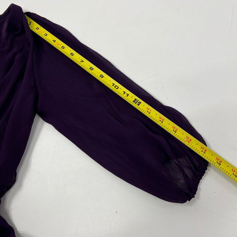 DKNY Women's Purple Chiffon V-Neck High Low Wrap Dress NWT Size 12