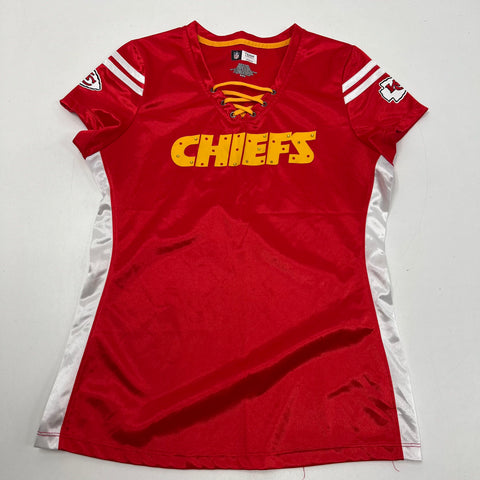 Lot of 2 NFL Team Apparel Kansas City Chiefs Womens Jersey Shirts Studded Sz M