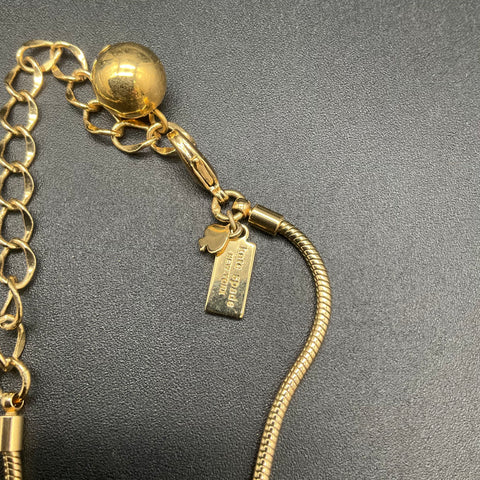 Kate Spade New York Gold Tone Multicolor Rhinestone Lattice Barrel Necklace 18"