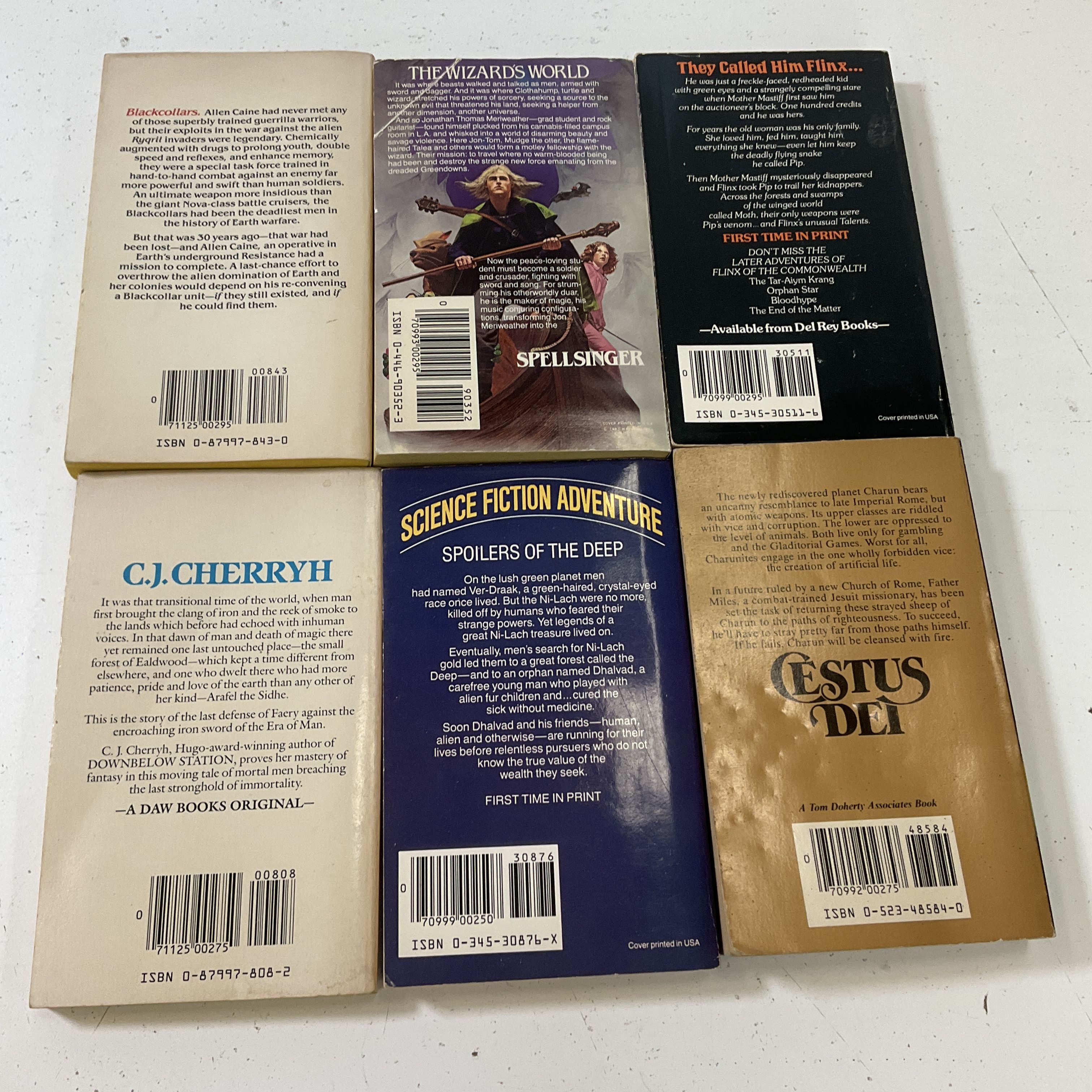 Lot of Six Paperback 1970s 80s Fantasy Books Cherryh Foster Zahn Bennett Roberts