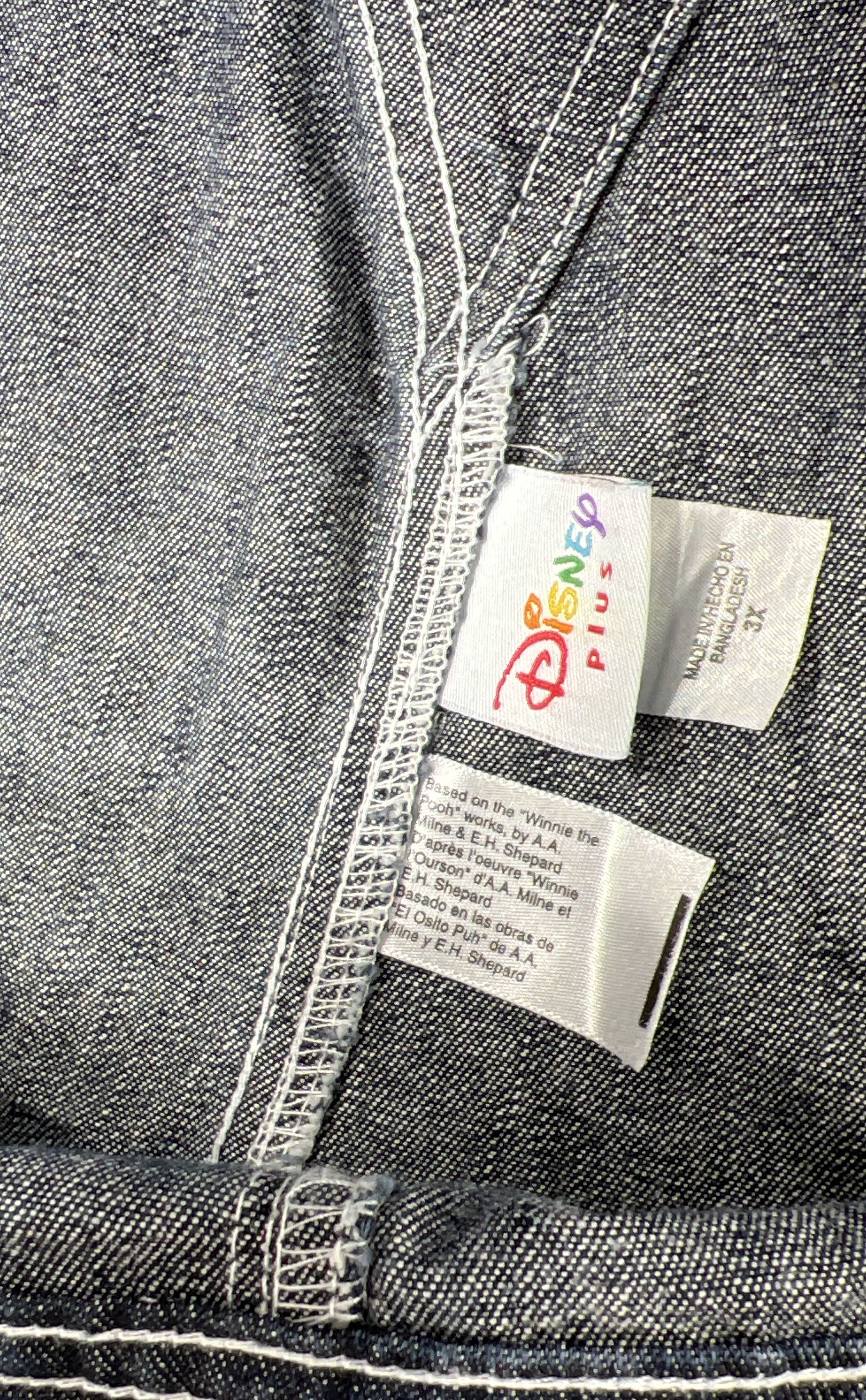 Disney Eeyore Blue Denim Patch Bib Overalls Womens Plus Size 3X