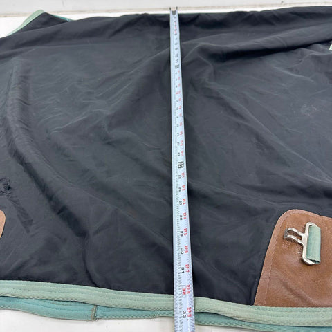 BMB Horse Blanket Turnout Sheet Black Mint Trim Adjustable Straps Approx 70in