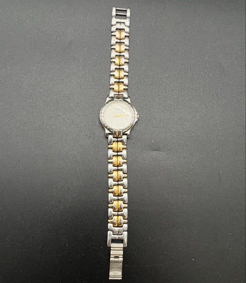 Vintage 90s Wittnauer Ladies Watch Two-Tone Gold Silver Tone Link Band Date