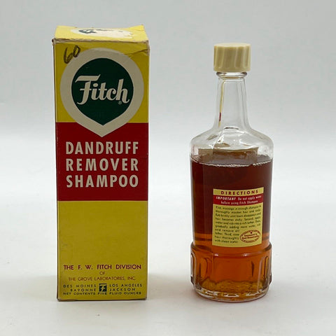 Vintage 50s Fitch Dandruff Remover Shampoo Bottle 5 fl oz with Original Box