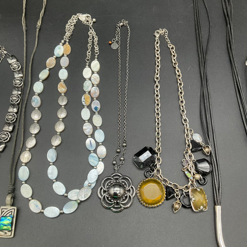 Liz Claiborne Chico's Fashion Jewelry Lot of 9 Statement Necklaces Mother Pearl
