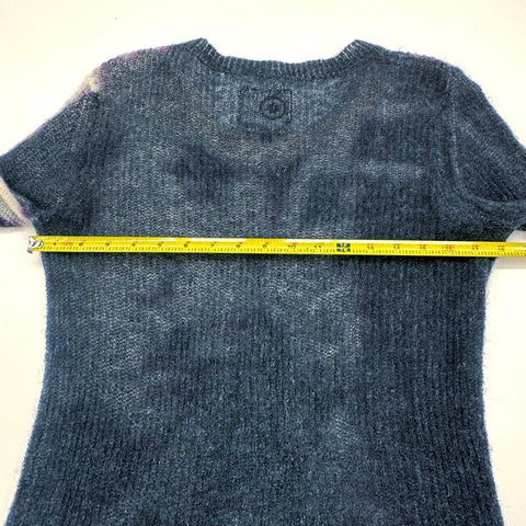 Ranger Renaissance Women's SS21 Abstract Knit Distressed Sweater Gray Sz L
